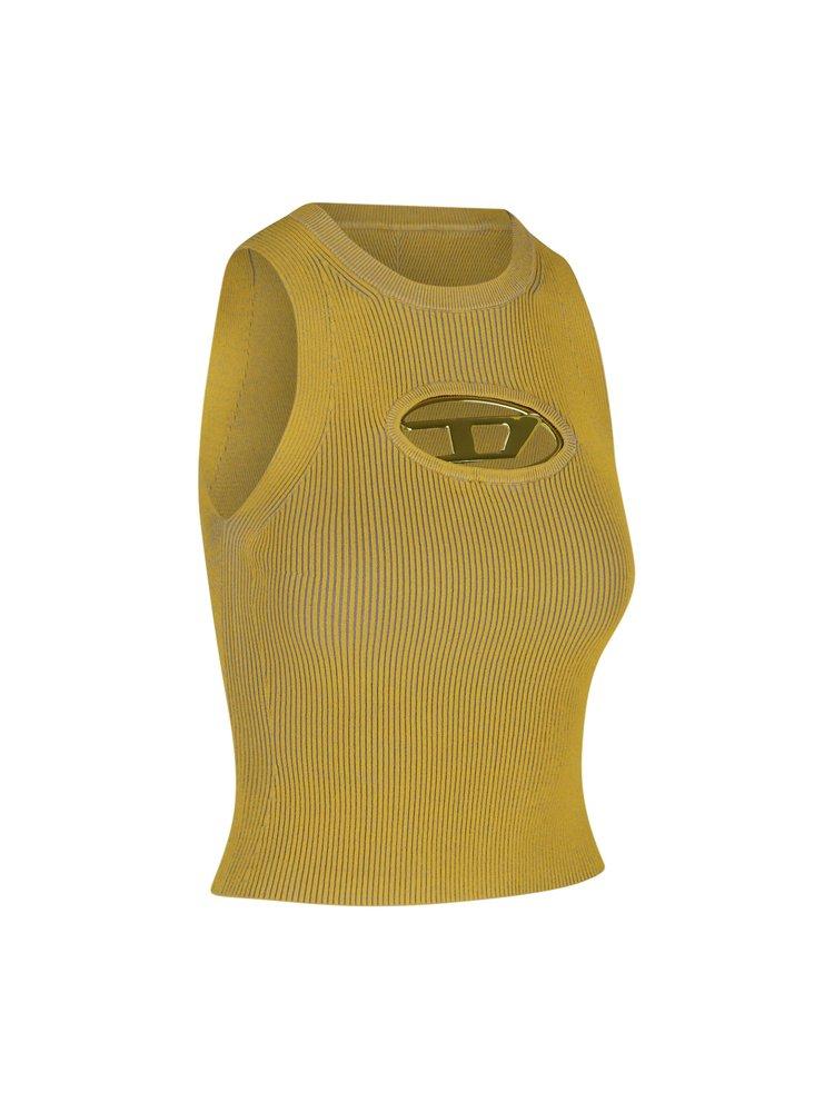 ◆DIESEL◆ M ONERVA One Piece Yellow A094630DLAX5KK A094630D DIESEL 'm-onerva-top' Top With Logo in Yellow | Lyst