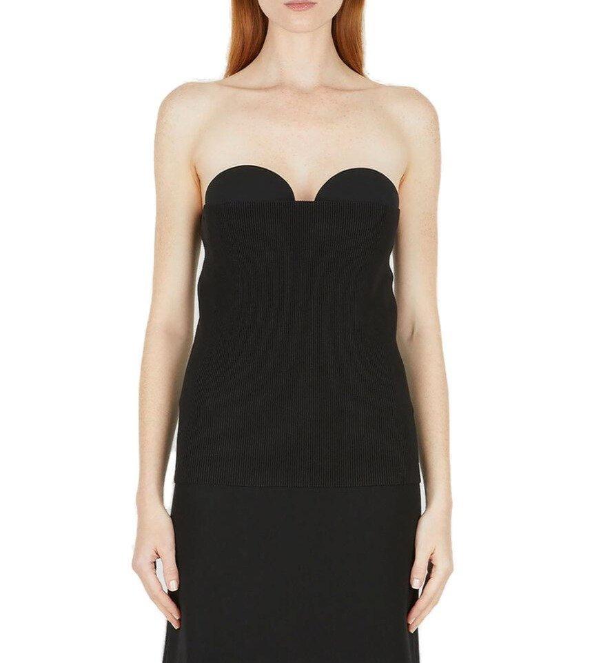 Burberry Ribbed Knit Corset Top in Black Lyst Canada