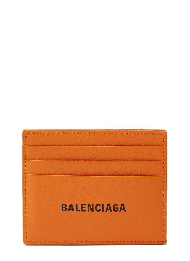 Balenciaga Leather Logo Print Card Holder in Orange for Men - Save 32% |  Lyst