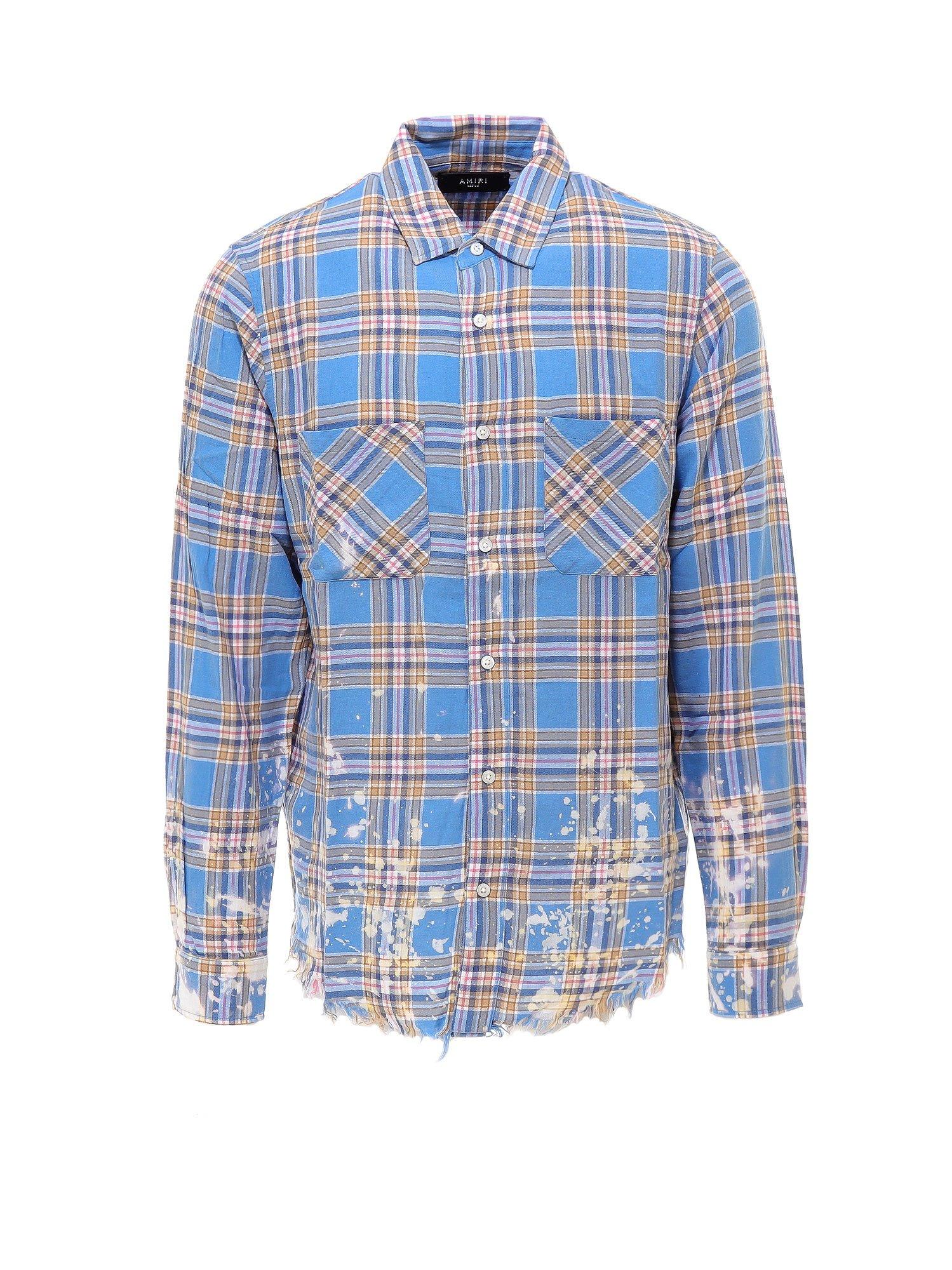 Amiri Cotton Distressed Check Splatter 