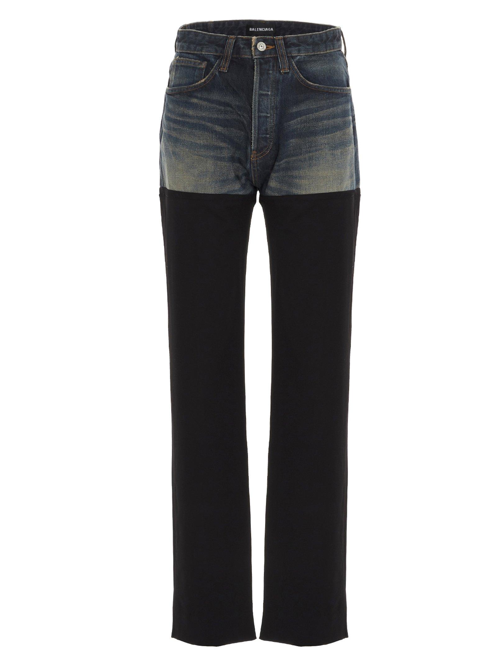Balenciaga Two-tone Straight-leg Jeans for Men | Lyst