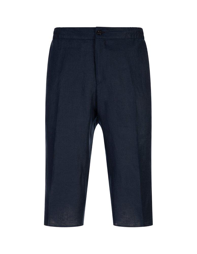【送料&関税込】Kiton Linen Shorts Kiton Pleated Detail Linen Shorts | Green | FARFETCH
