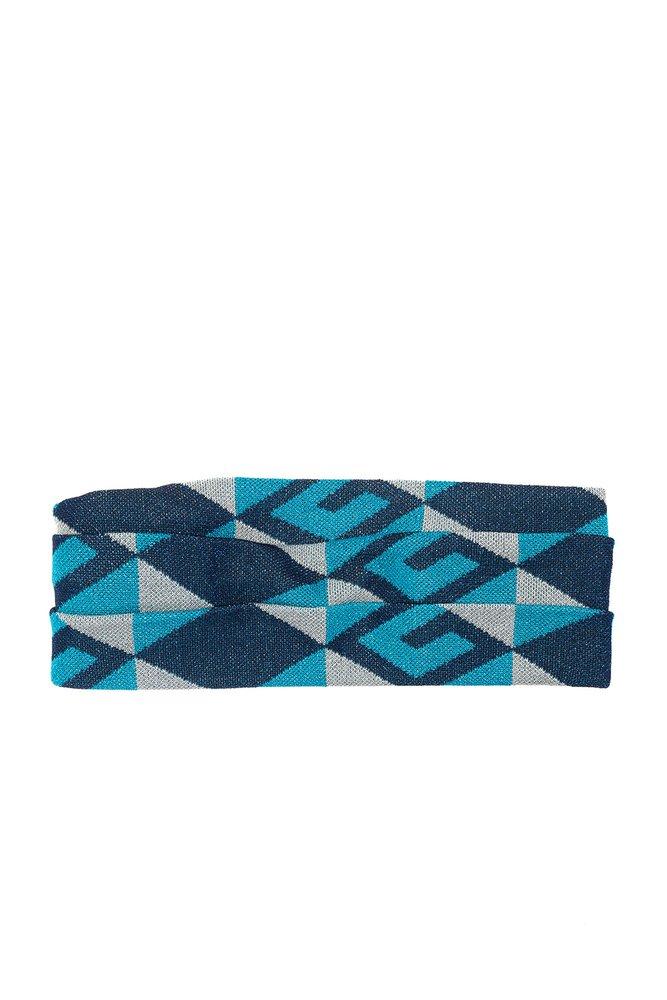 Gucci Logo Jacquard Pleated Hair Band in Blue Lyst