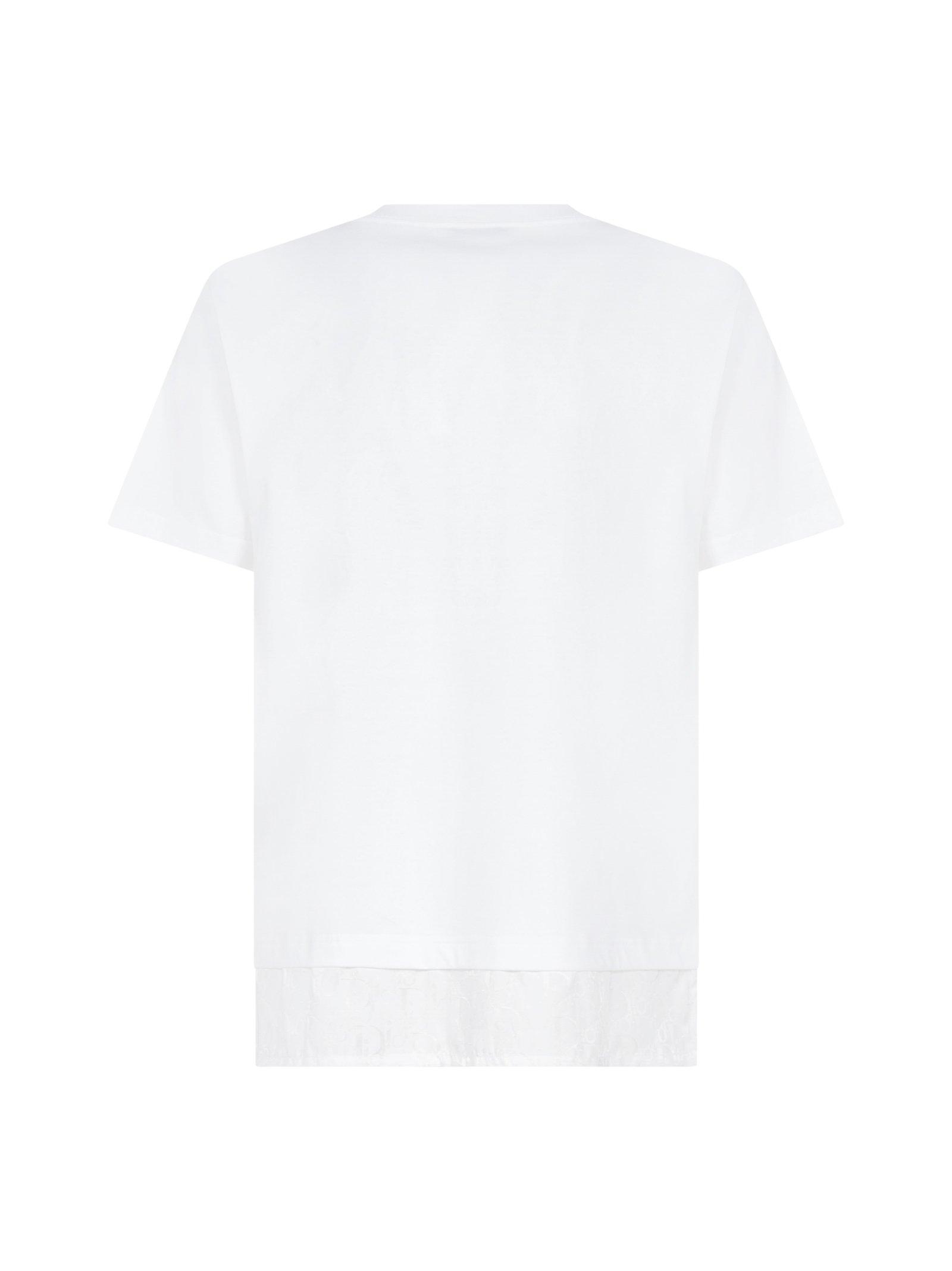 Dior Cotton Dior Oblique Jacquard Shirt-panelled T-shirt in White for ...