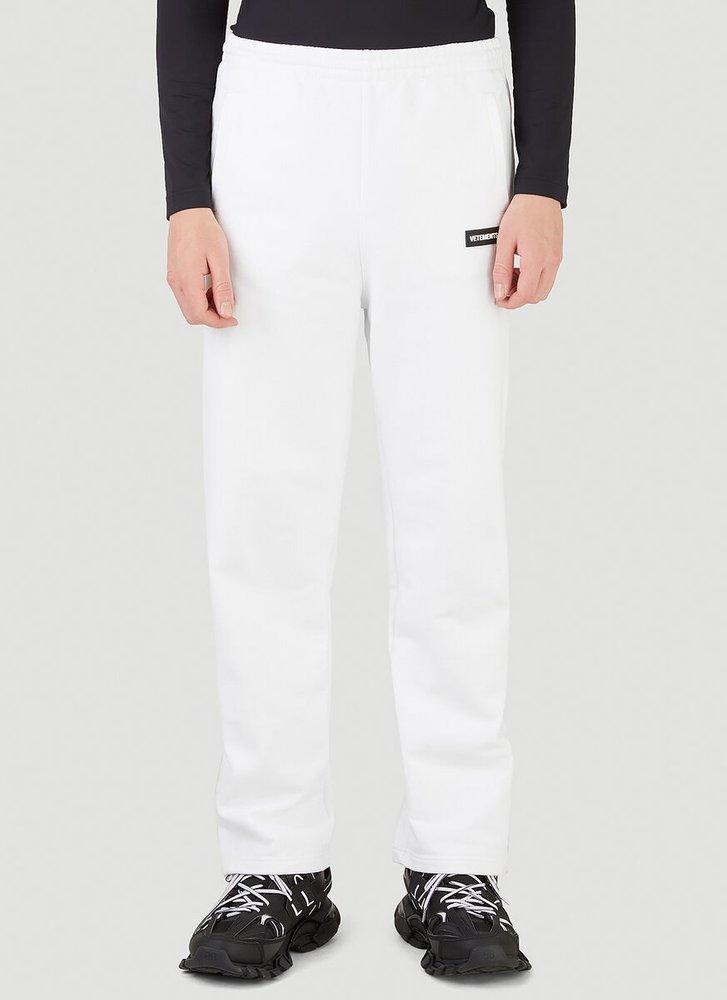 Vetements Logo Patch Track Pants in White