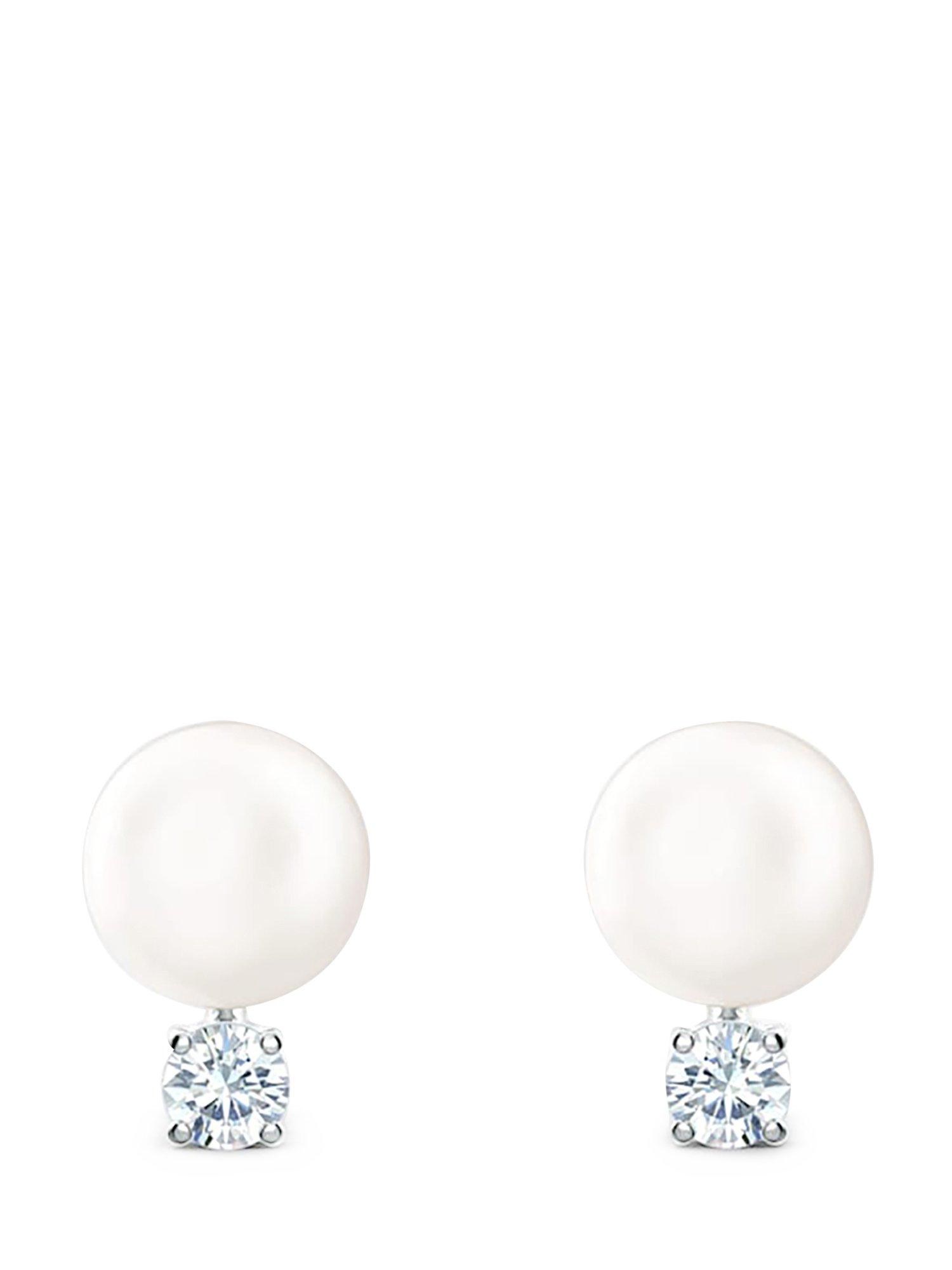 Swarovski Treasure Pearl Earrings in White | Lyst