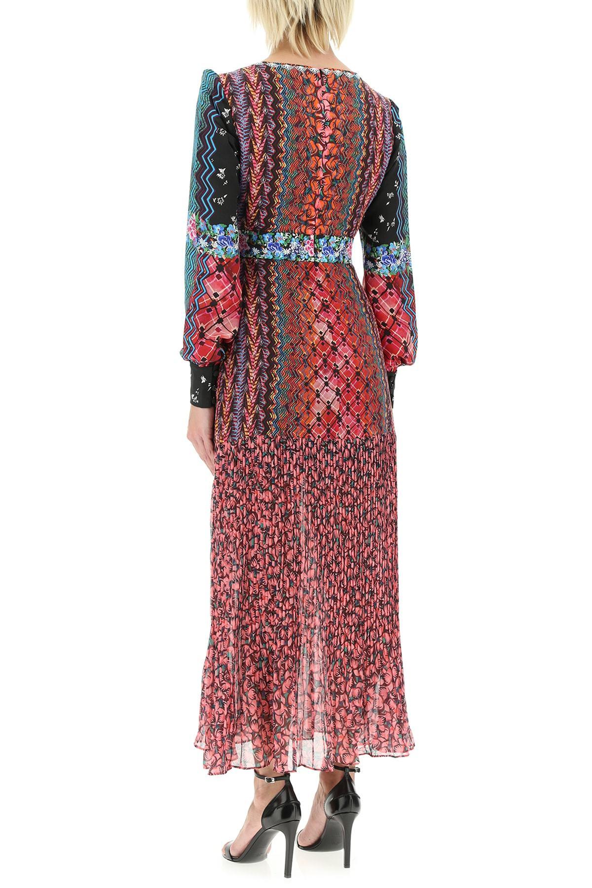 Saloni Silk Floral Maxi Dress in Red - Lyst