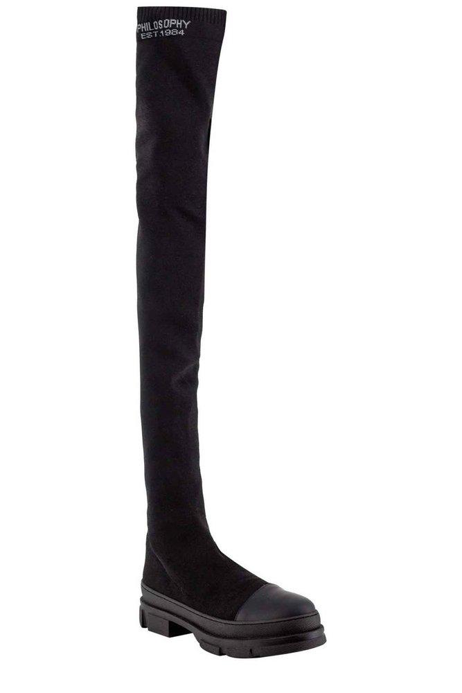 Philosophy Di Lorenzo Serafini Chunky sole Thigh Boots in Black