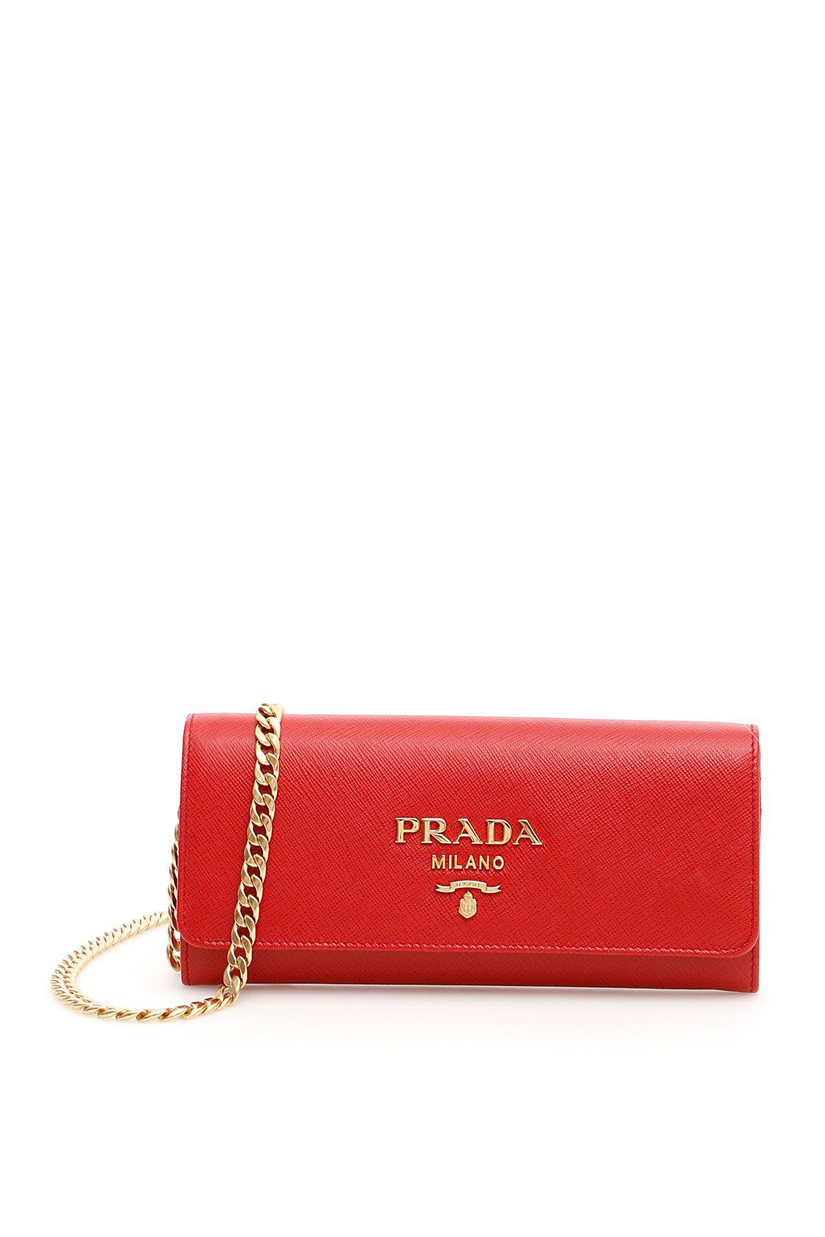 prada red clutch