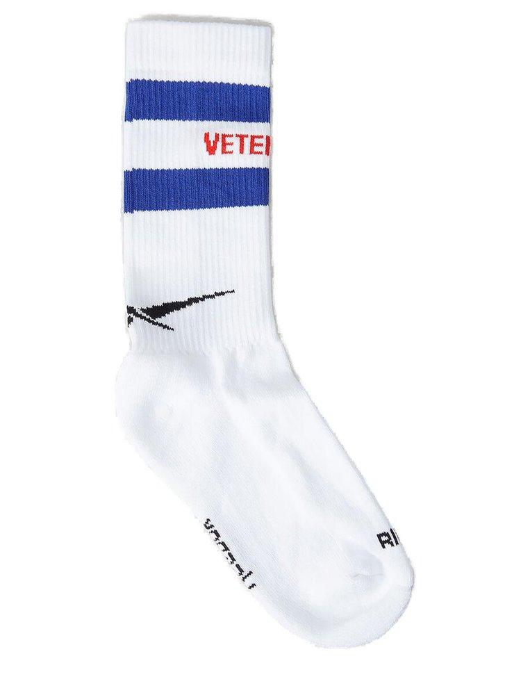 Vetements X Reebok Logo Intarsia Ribbed Socks in White for Men | Lyst