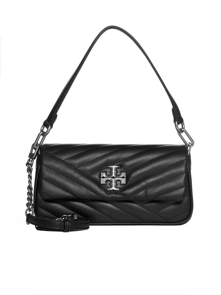 Kira Chevron Small Flap Shoulder Bag Black