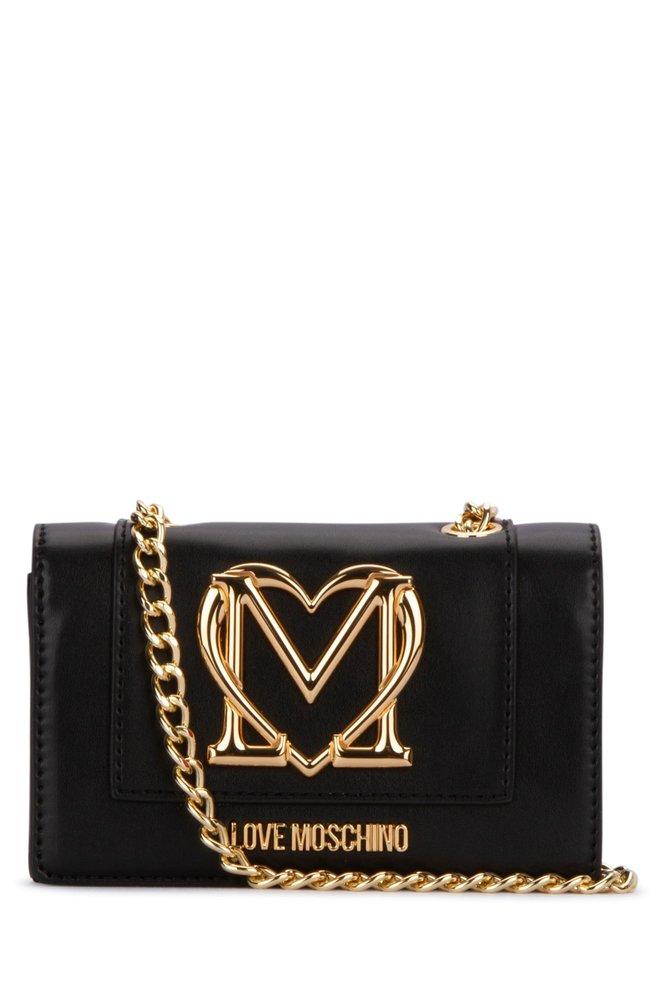 Love Moschino Logoplaque Chainlink Crossbody Bag in Black Lyst
