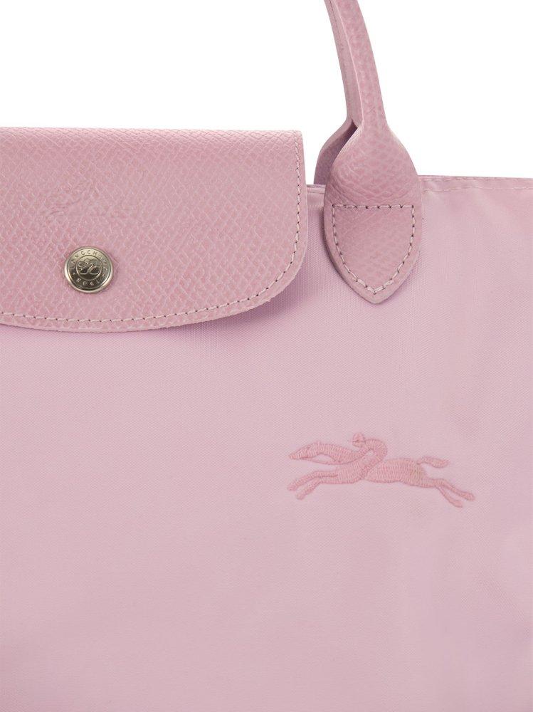 Longchamp pink Large Le Pliage Green Top-Handle Bag