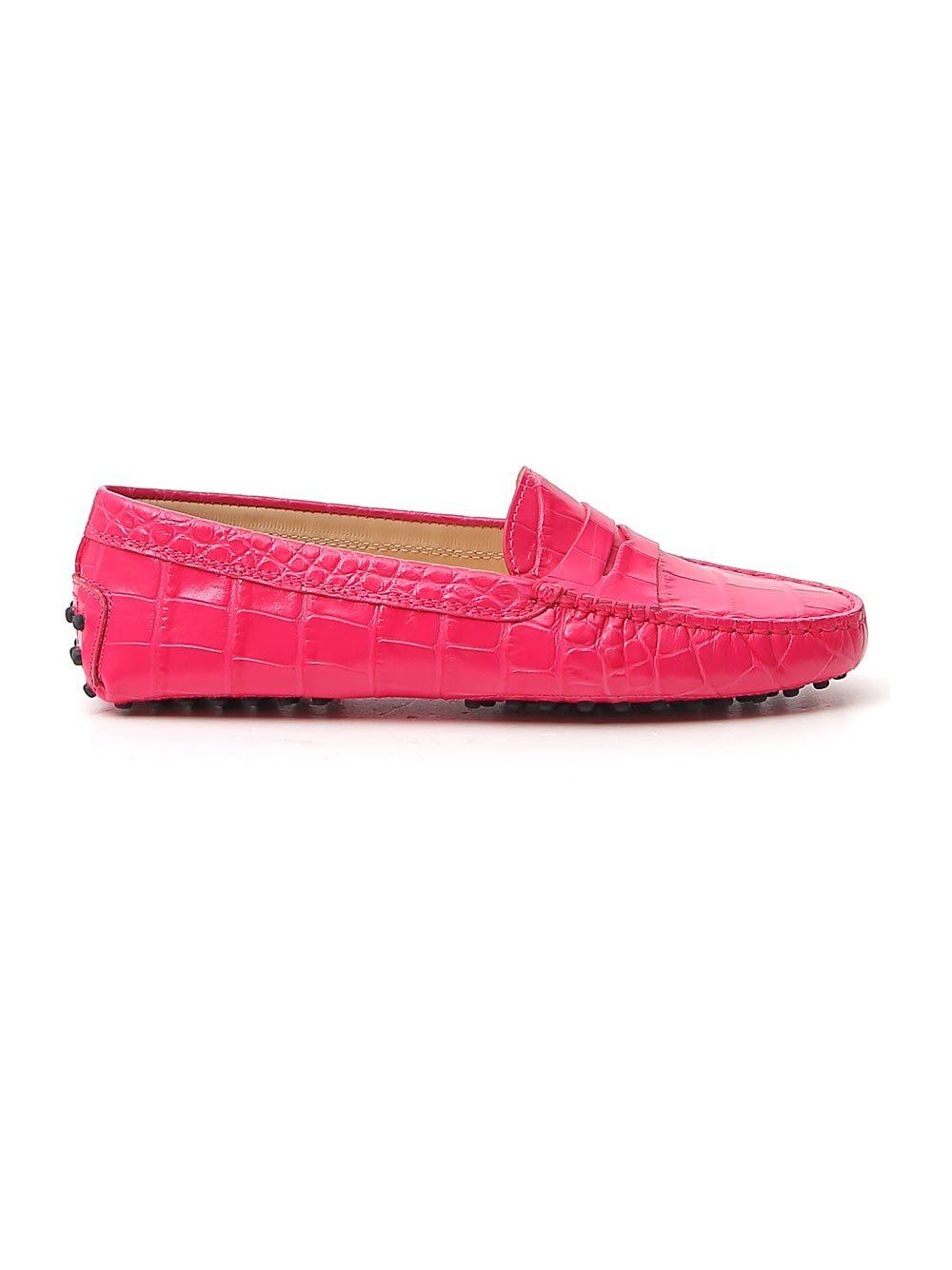 Tod's Leather Gommino Driving Loafers in Pink - Lyst