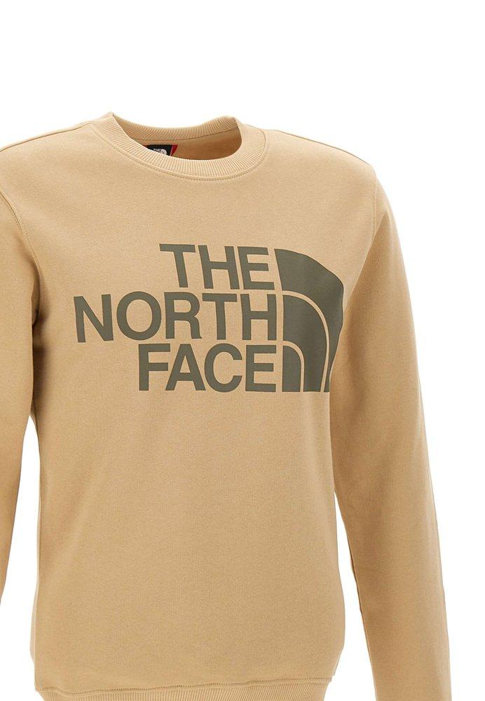 The North Face Logo Printed Crewneck Sweatshirt in White for Men | Lyst