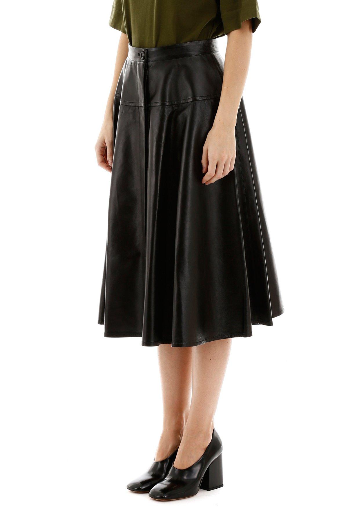 Marni Leather Skirt in Black - Save 16% - Lyst