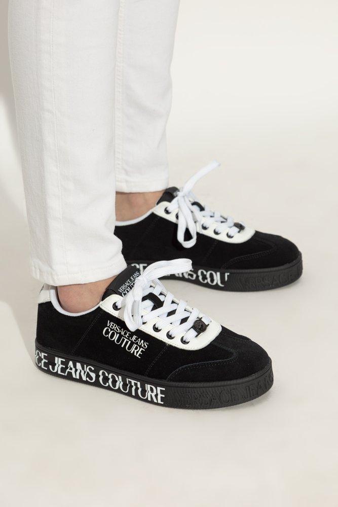 Versace Jeans Couture Logo Low-Top Sneakers in Black | Lyst