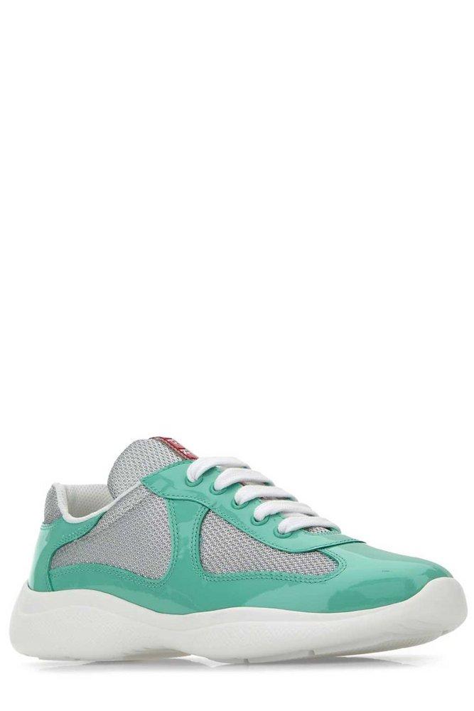 Prada America s Cup Low top Sneakers in Green Lyst UK
