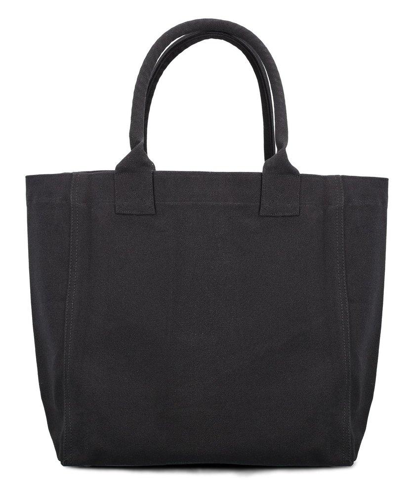 Isabel Marant Logo Flocked Open-top Tote Bag in Black | Lyst