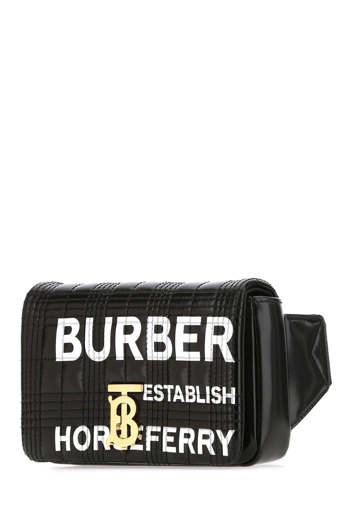 Burberry Horseferry Print Quilted Lola Bum Bag in Black
