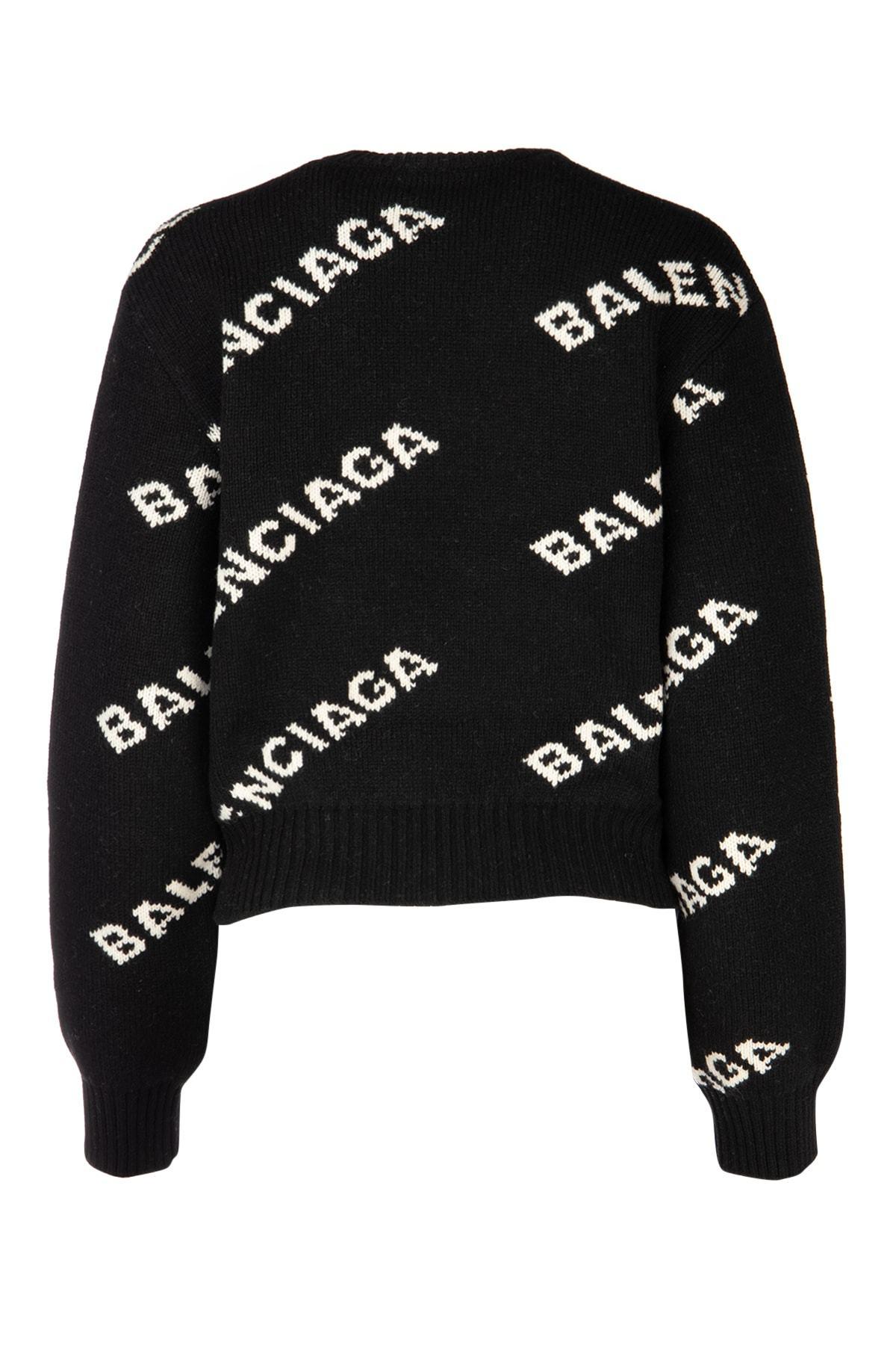Balenciaga Jacquard Logo Wool Blend 