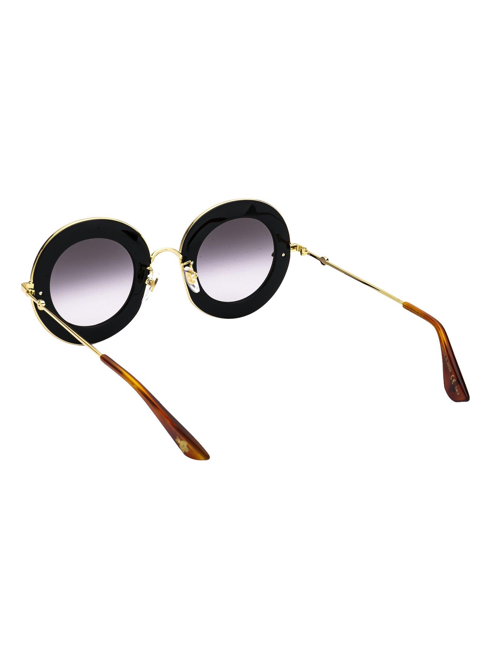 Gucci Slogan Printed Round Sunglasses 