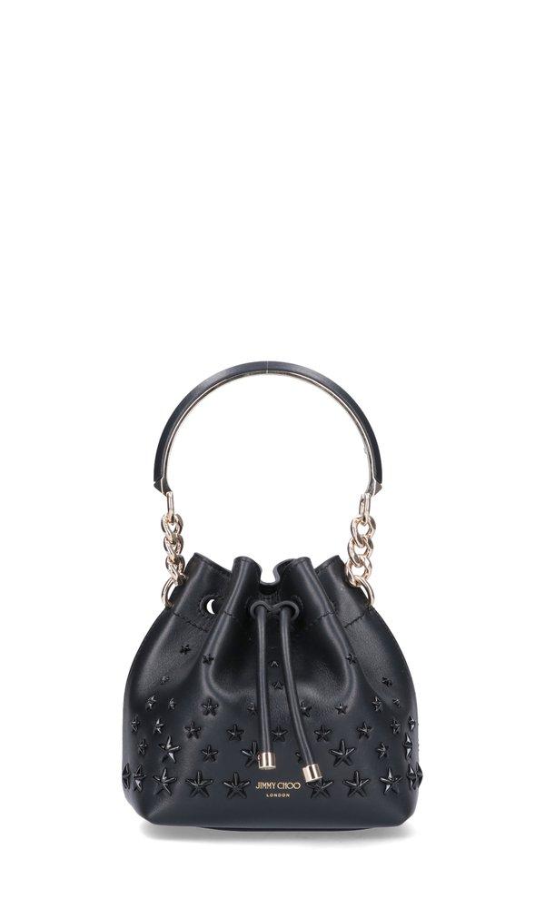 Jimmy Choo Star Stud Drawstring Bucket Bag in Black Lyst