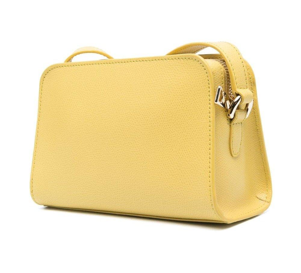 Furla Pebbled Leather Crossbody Bag in Yellow