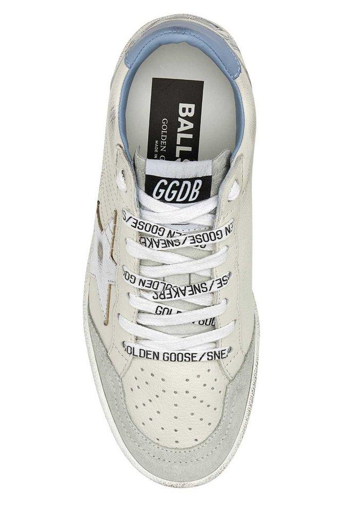 Golden Goose star-patch lace-up sneakers - White