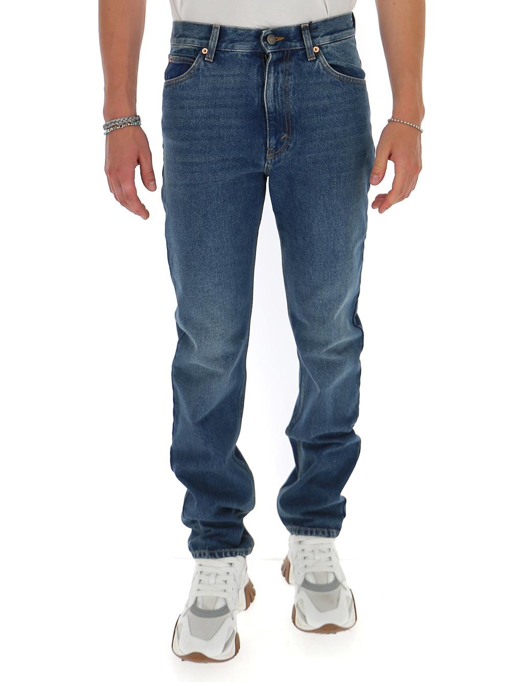 Gucci Denim Regular Fit Washed Jeans in Blue for Men Lyst