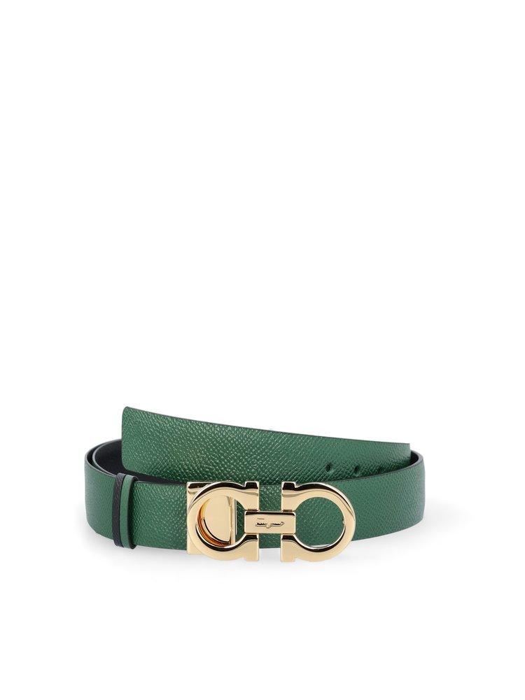 Ferragamo Gancini Reversible Buckle Belt in Green | Lyst