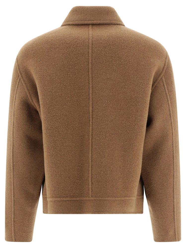 Ami Paris Double Face Button-up Jacket in Brown for Men | Lyst