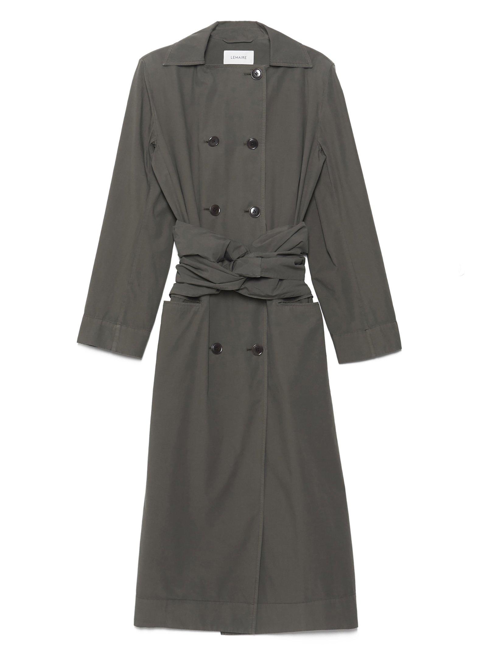 Lemaire Cotton Belted Trench Coat in Green - Lyst