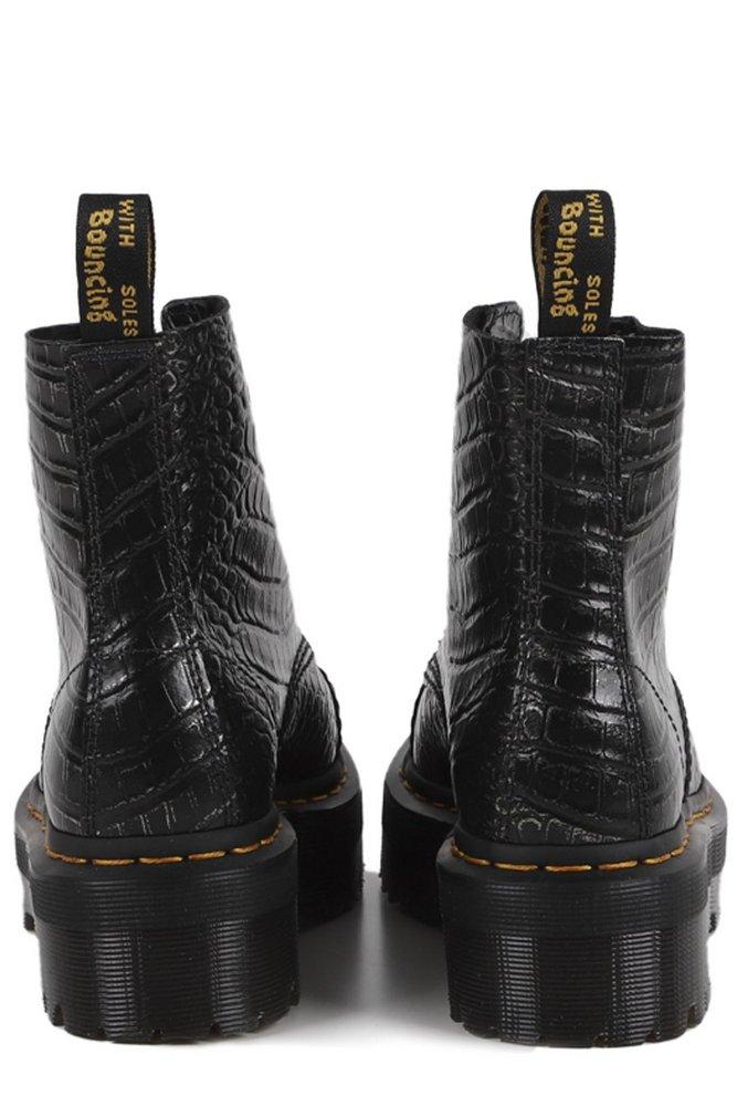 Dr. Martens Sinclair Wild Croc Round Toe Boots in Black | Lyst
