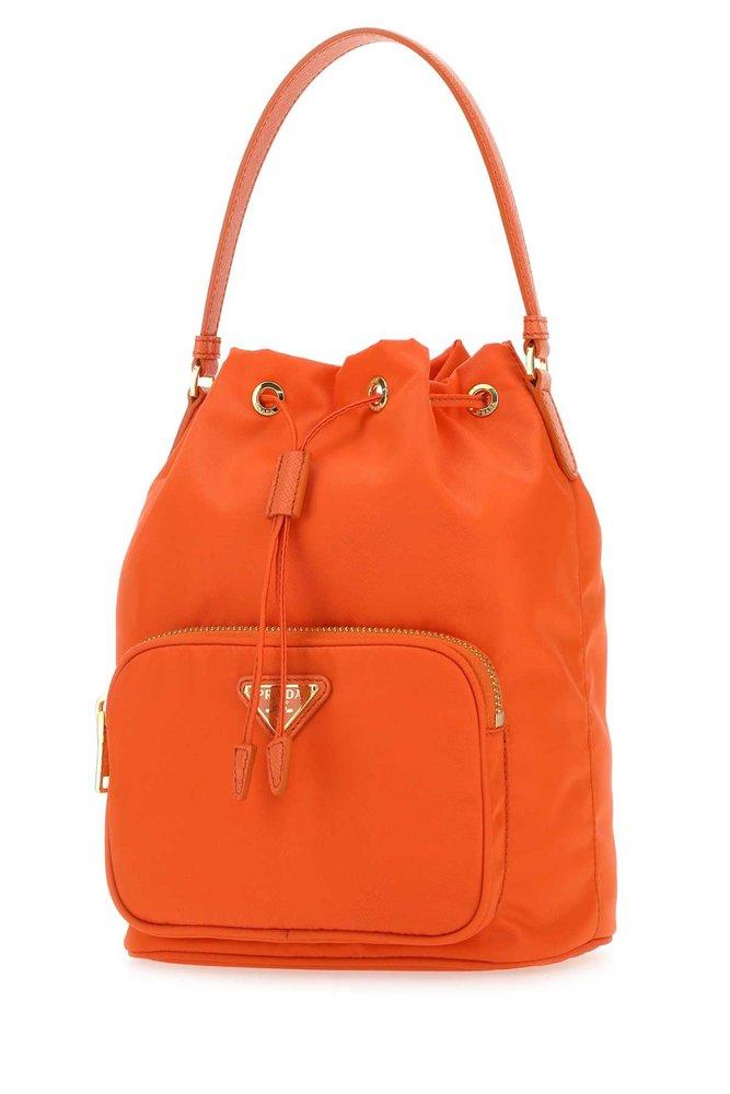 Prada logo-plaque crossbody bag - Orange