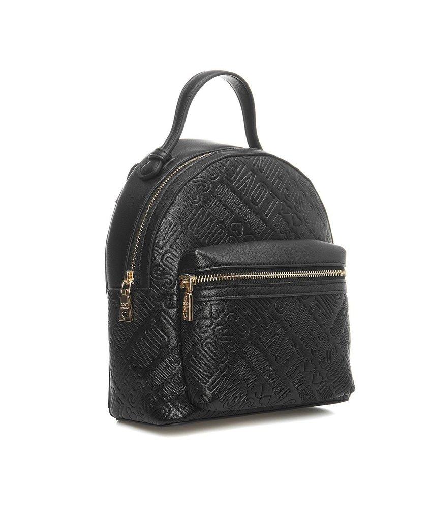 Love moschino discount logo embossed backpack