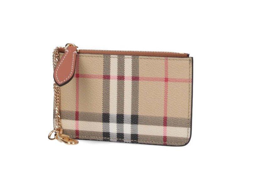 Burberry Check Printed Zipped Wallet in Black | Lyst