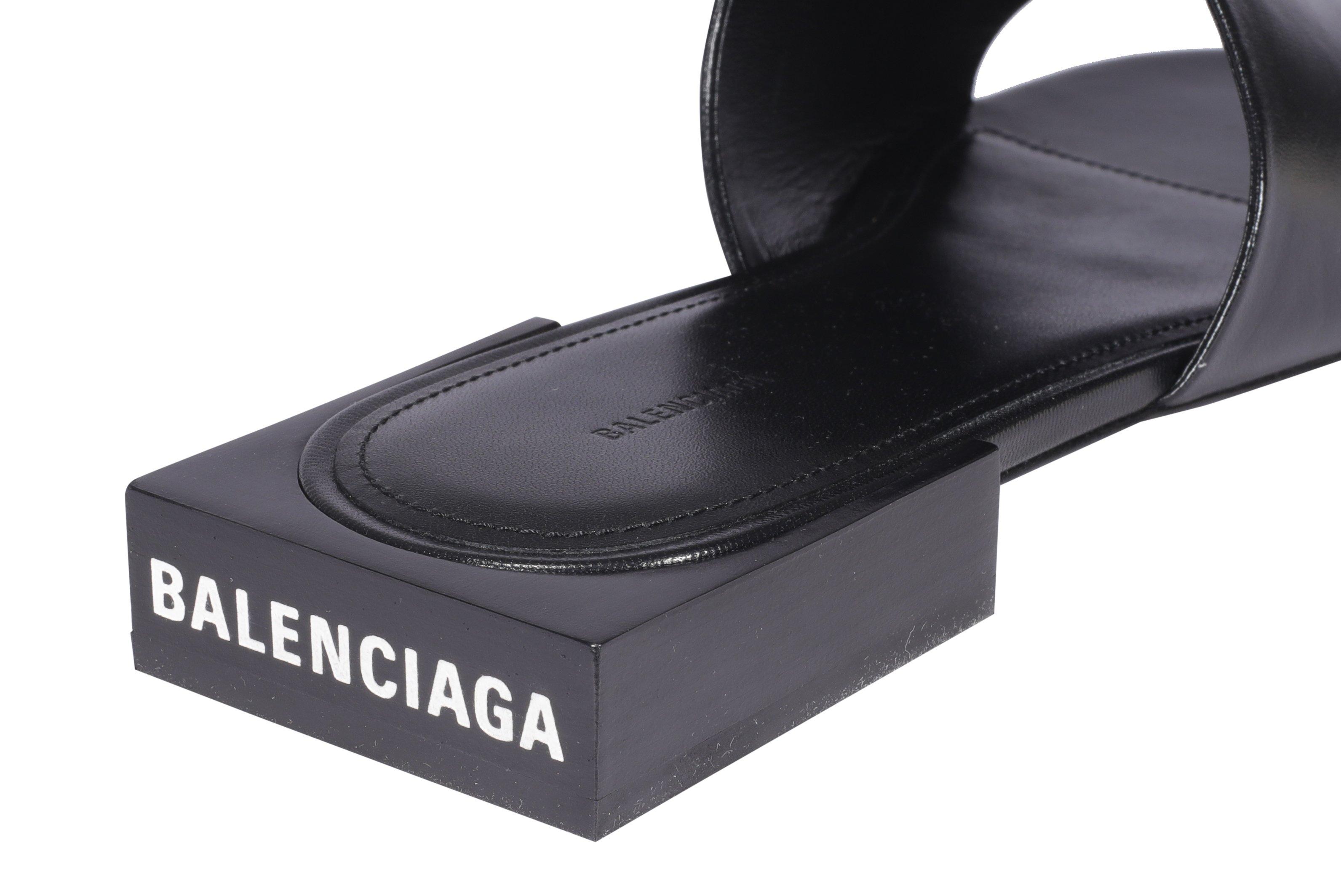 balenciaga box mock croc flat sandals