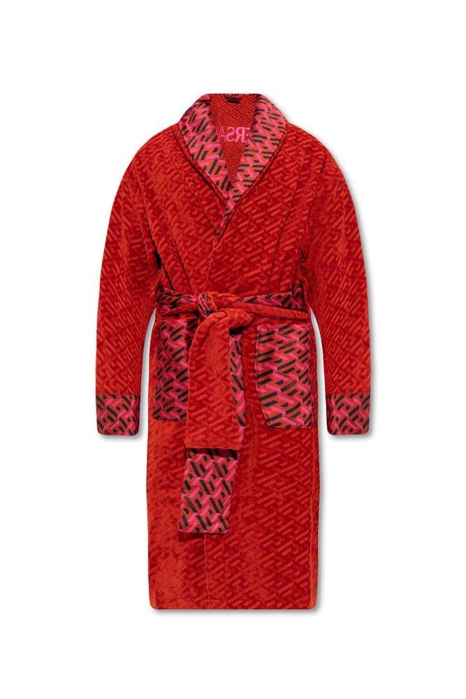 Versace La Greca Bathrobe in Red for Men Lyst