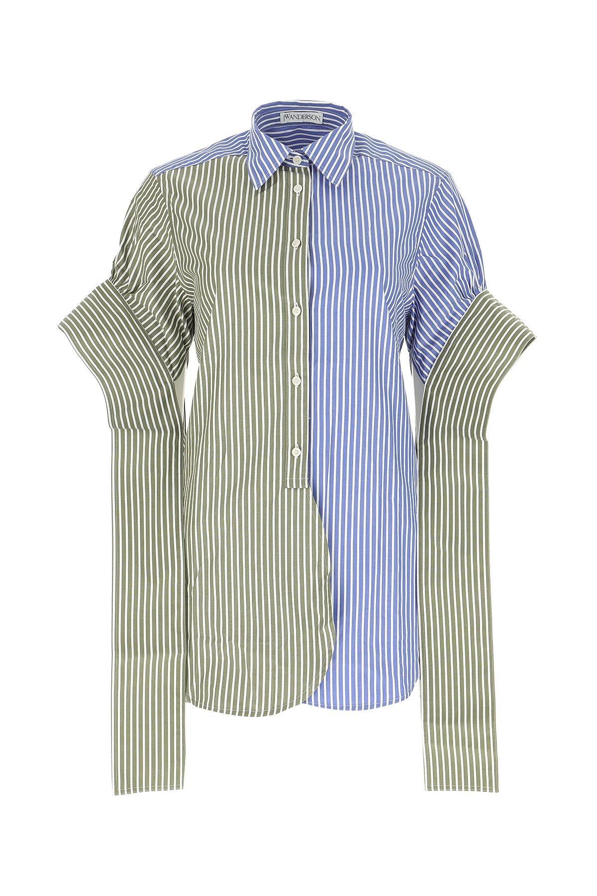 JW Anderson Cotton Striped Tab Shirt in Blue - Lyst