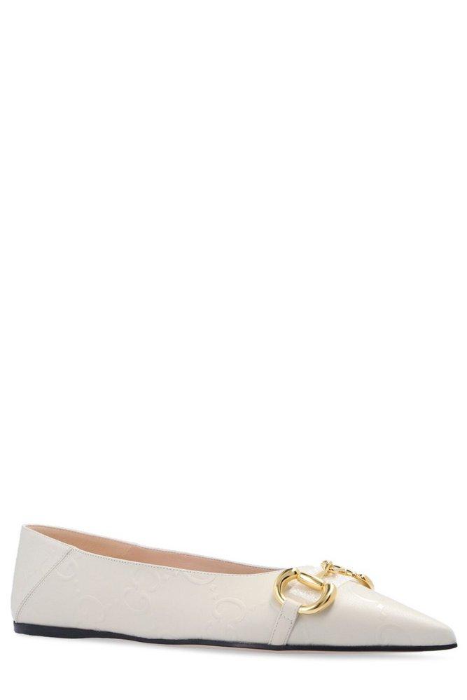 Gucci GG Chain-link Ballerina Shoes in Natural | Lyst