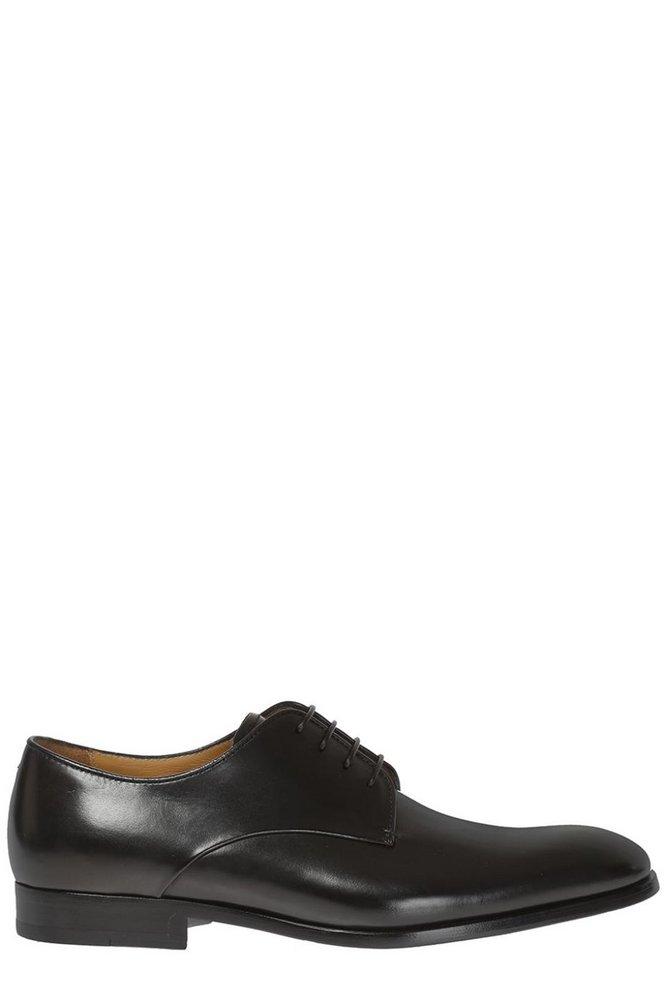 Armani Laceup Derby Shoes in Black for Men Lyst