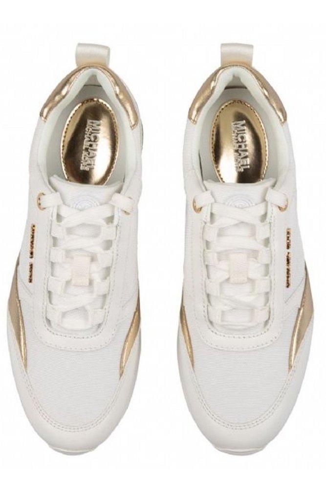 Michael michael kors allie embellished leather and canvas trainer discount