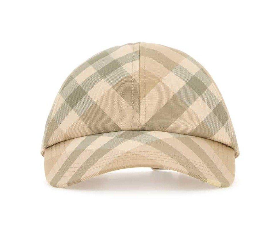 Burberry Checked Curved Peak Baseball Hat in Natural for Men Lyst