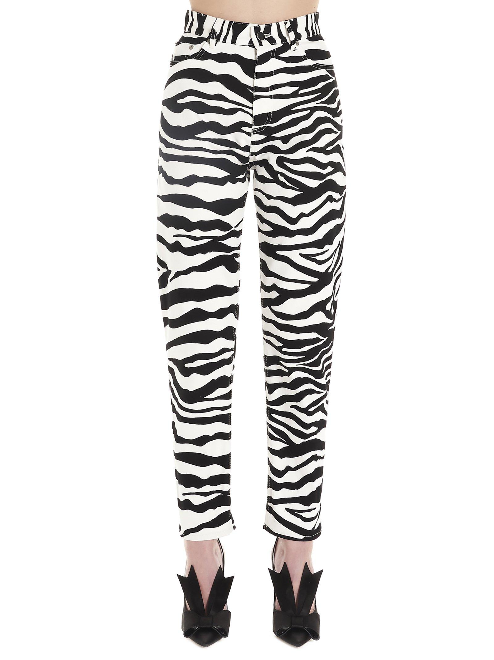 The Attico Denim Zebra Print Jeans in Black - Lyst