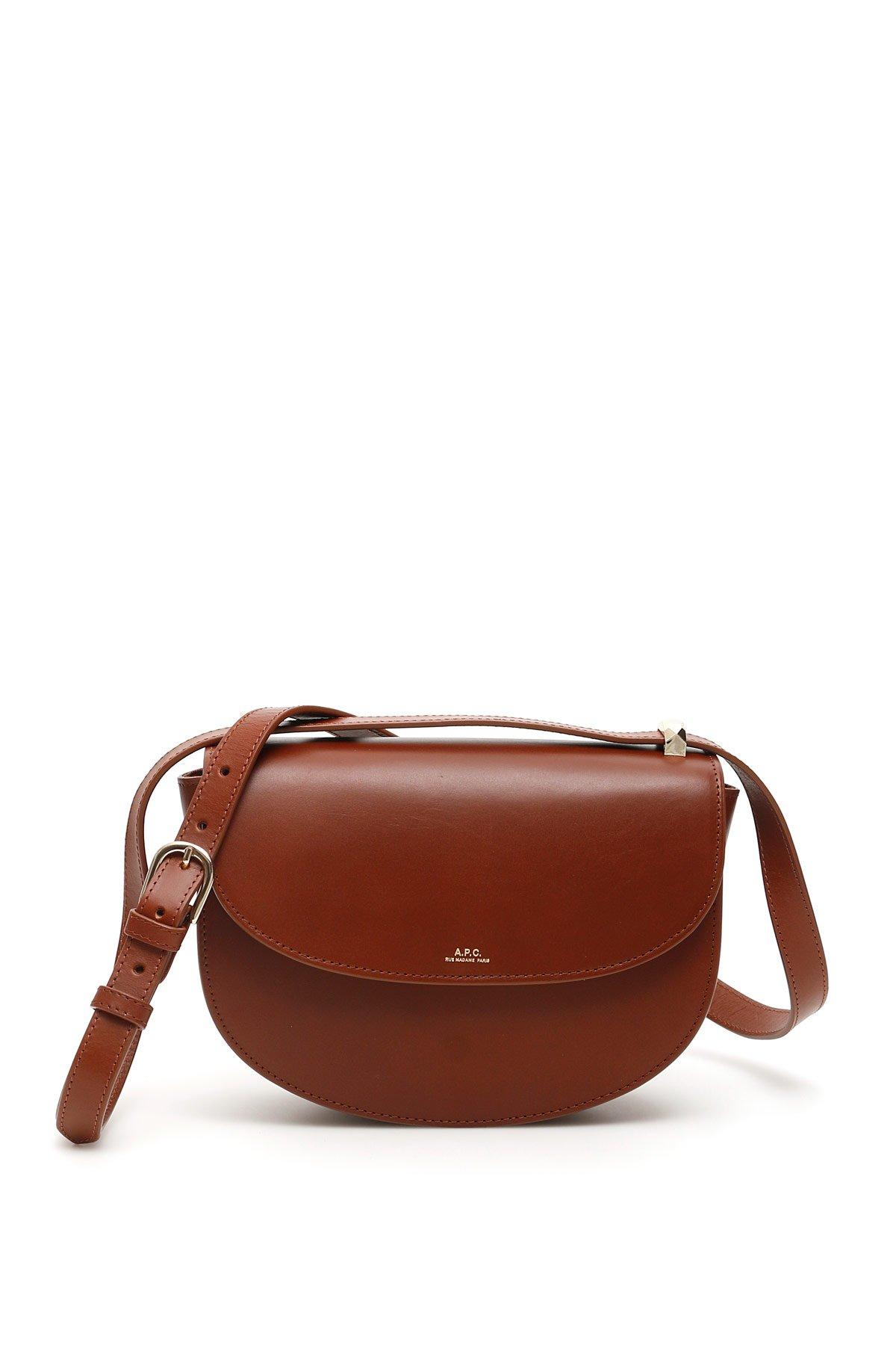 A.P.C. Leather Genève Flap Shoulder Bag in Brown - Lyst