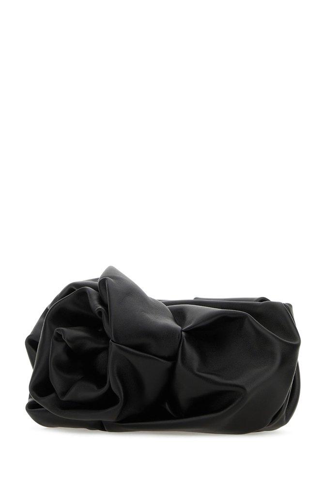 Black ruched best sale clutch bag