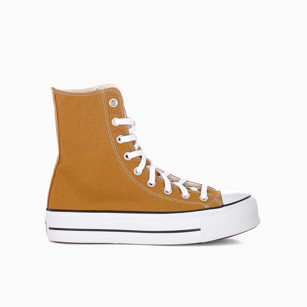Converse Rubber Chuck Taylor High Top Platform Sneakers in Yellow | Lyst