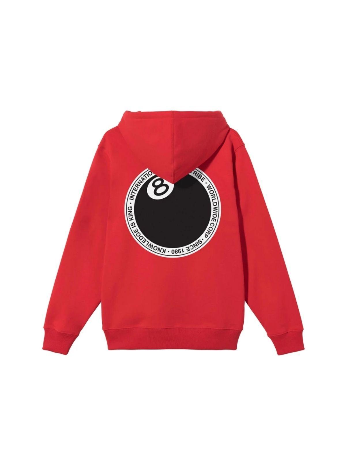 Stussy Cotton 8 Ball Printed Hoodie in Red for Men - Lyst