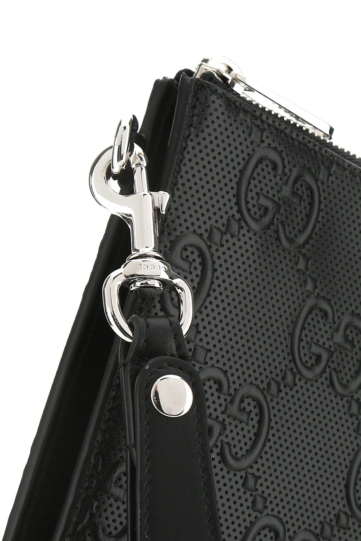Gucci Signature Monogram Clutch Bag in Black for Men